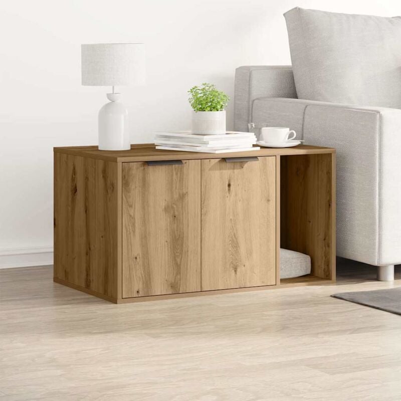 Katzenklo Artisan-Eiche 80x50x45 cm Holzwerkstoff - Vidaxl
