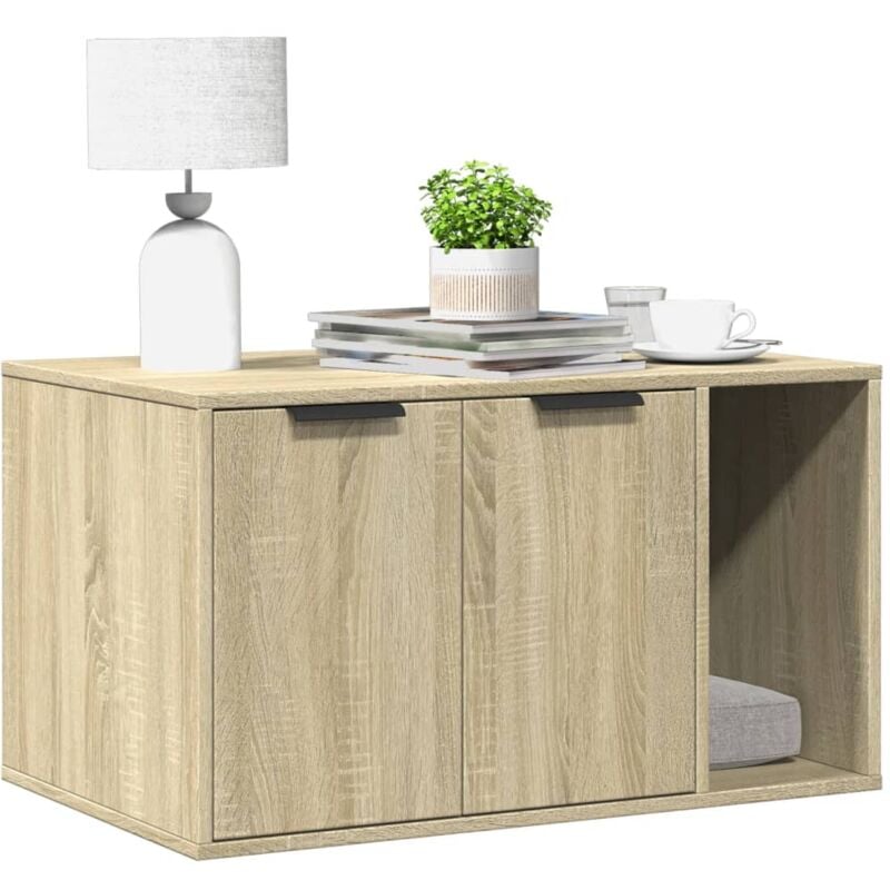 Katzenklo Sonoma Eiche 80x50x45 cm Holzwerkstoff - Vidaxl