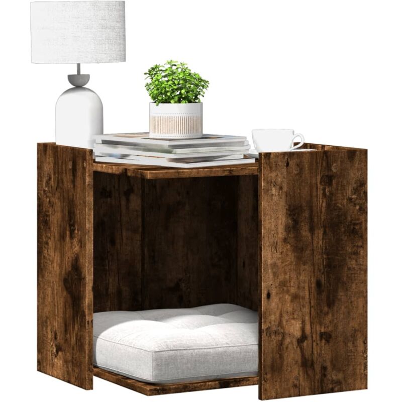 Katzenklo Räuchereiche 53x53x51 cm Holzwerkstoff vidaXL