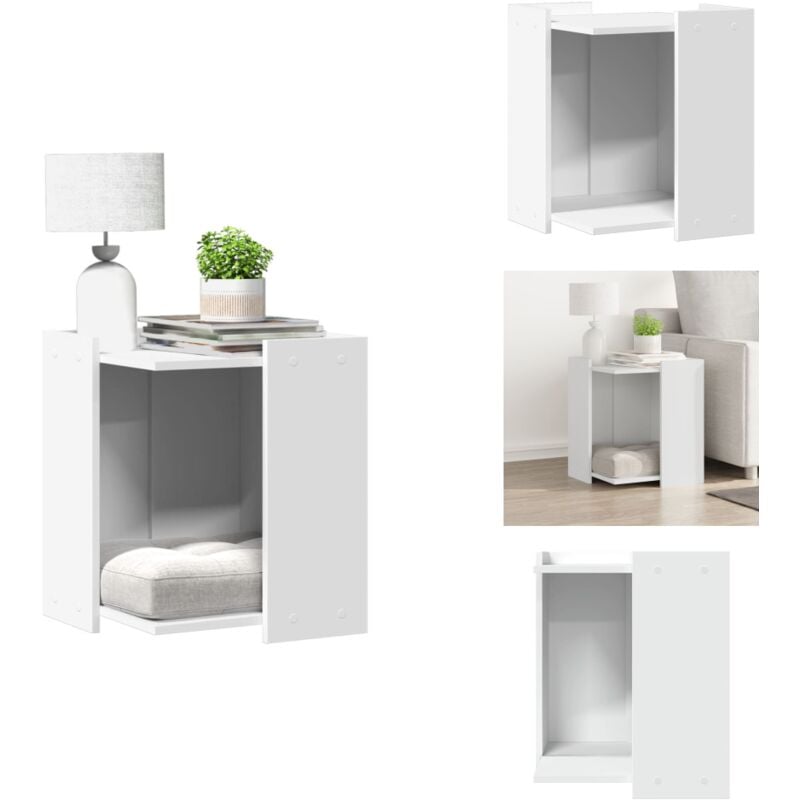 Katzenklo Weiß 42x42x51 cm Holzwerkstoff - Katzenklo - Katzentoilette - Katzenklo Möbel - Katzentoilette Möbel