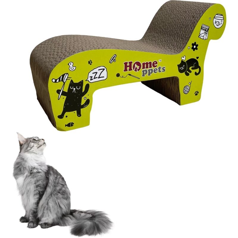 Katzenkratzbaum Karton Liegestuhl Katzenminze 47x19x25 cm Bett