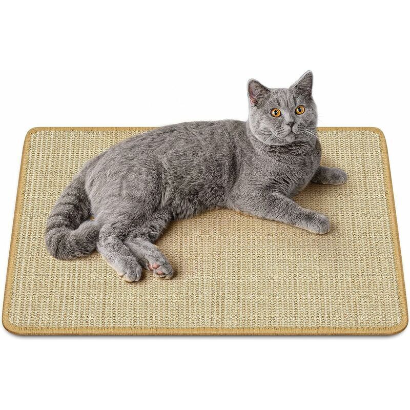Kratzmatte für Katzen, natürliches Sisal-Seil, gewebt, rutschfest, praktisches Krallenpflegespielzeug, Katzenmatte, schützt Teppiche und Sofas, 40 x
