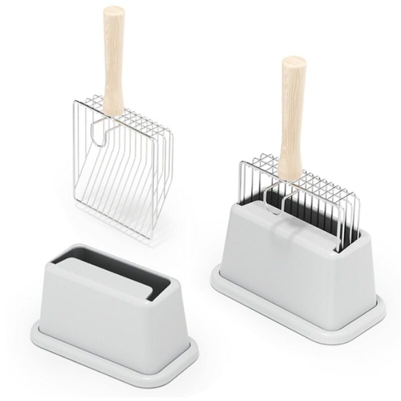 Katzenstreuschaufel mit Langer Griff,Katzenklo Schaufel Metall,Tiefer Katzenschaufel, Katzenschaufel für Katzenklo, Katzenstreu Schaufel Große, für