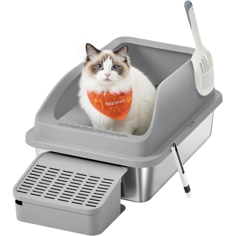 Katzenstreu und Katzentoilette – Geschlossene, tragbare Katzentoilette mit Schaufel und Sandschale