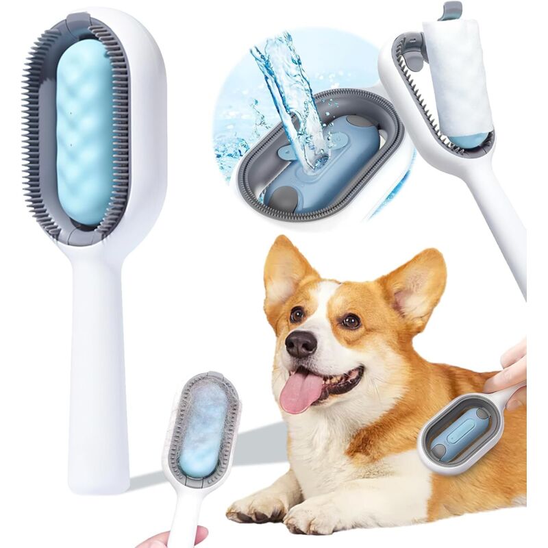 Linghhang - Katzenwassertankbürste, Tierhaarentfernungskamm, Katzenwasserreinigungsbürste, Hunde- und Katzenbürste, Selbstreinigende Katzenbürste,