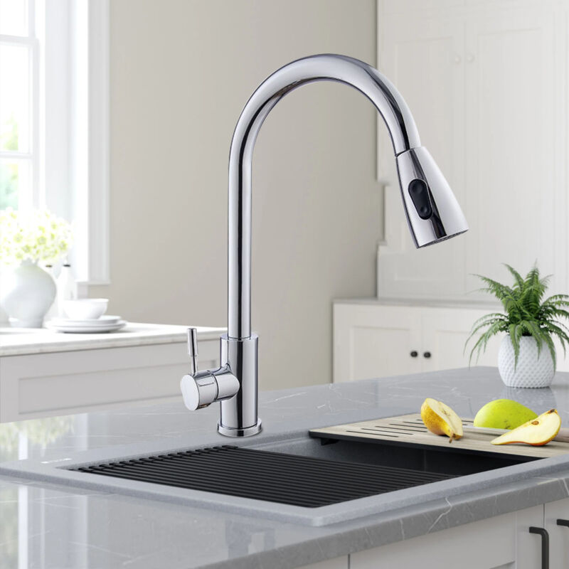 Wasserhahn Küche mit brause ausziehbar,Ultrixe 360° drehbare Küchenarmatur,Zwei Sprühfunktionen,Waschbeckenarmatur, Zweigriffmischer für die Küche,