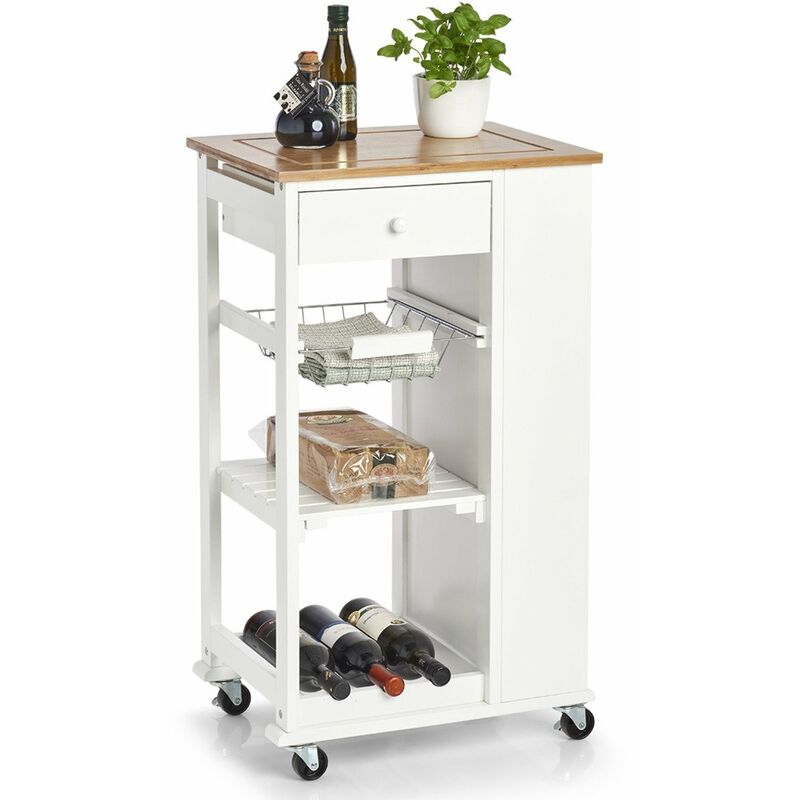 Zeller - Küchenwagen mit Bambusplatte, 50 x 37 x 86,5 cm