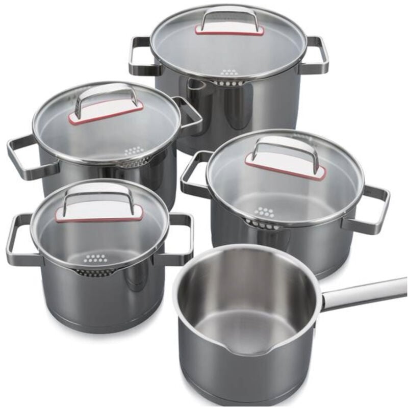 Kelomat Kochtopfset Geschirrset mit Glasdeckel Creation s 9-teilig Edelstahl