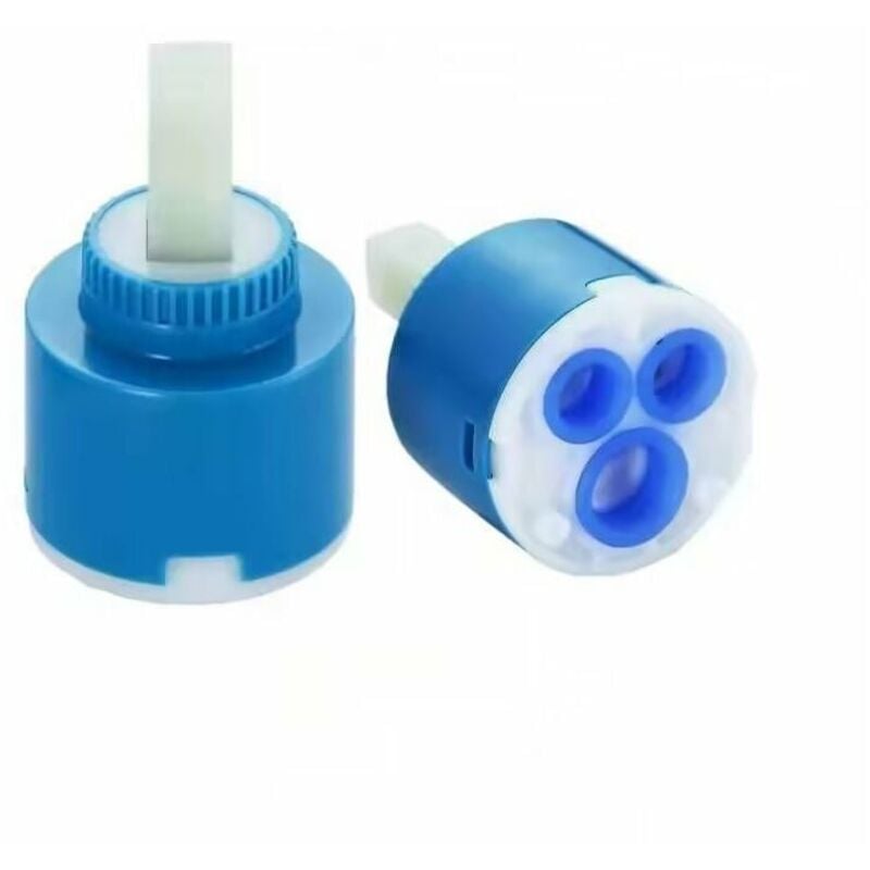 Keramik-Mischkartusche, Wasserhahn-Kartusche, Keramik-Kartusche für Badezimmer oder Küchenmischbatterie (blau, 2 Stück, 40 mm)