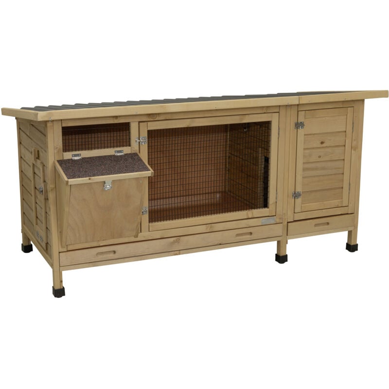 Kerbl - Kaninchenstall xxl Vario mit Heuraufe Maße 155x76x80 cm