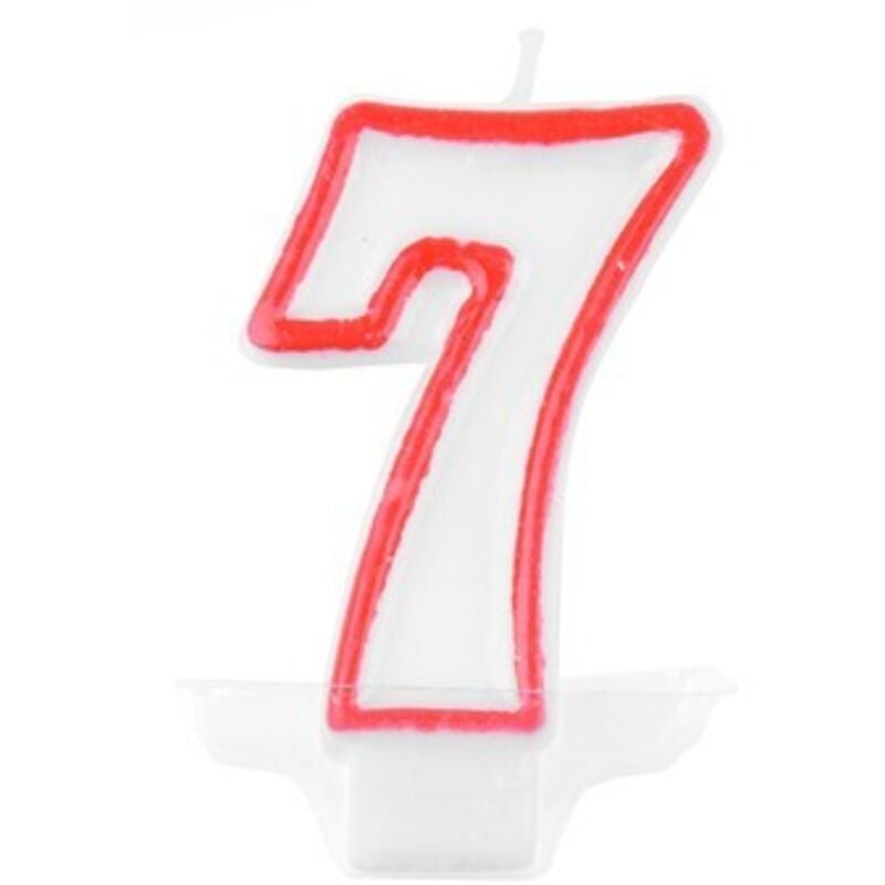 Kerze mit der Zahl 7 – Dekoration für Geburtstagstorte