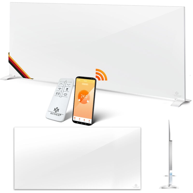 KESSER® Infrarotheizung, Aluminiumheizung Energiesparend 2in1 Standgerät & Wandmontage, Elektroheizung mit Erkennung Offener Fenster + Fernbedienung,