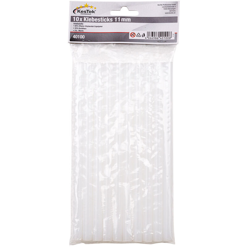 Kestek Heißklebesticks Heißklebepistole Patronen transparent 11x200mm 10er Set
