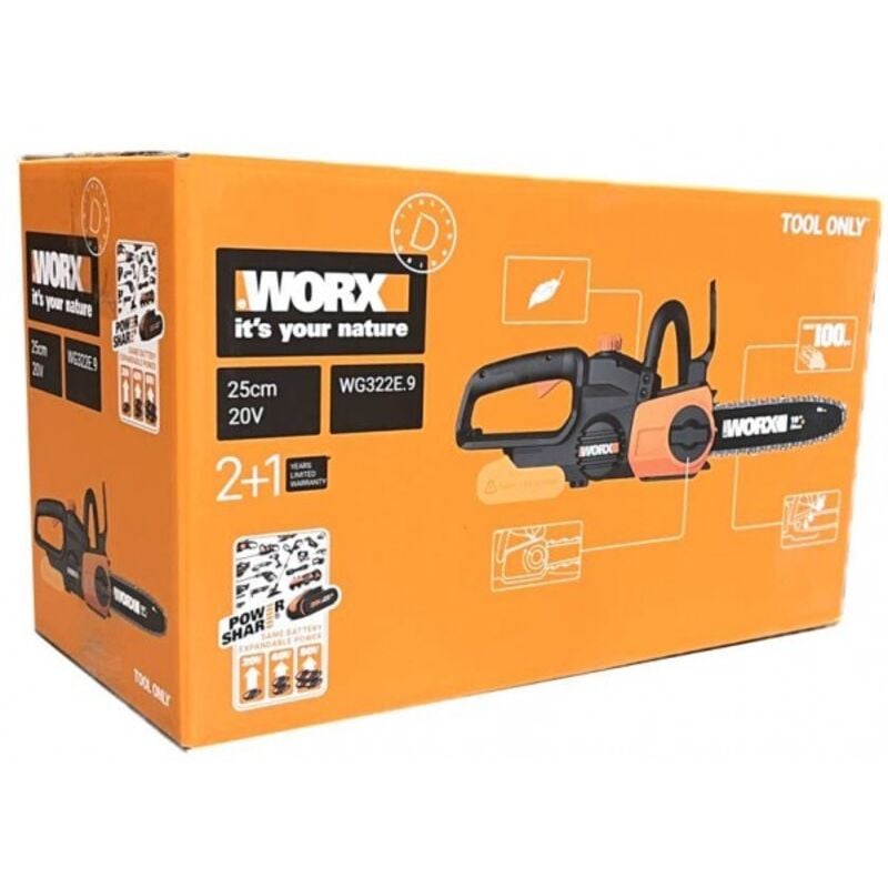 WORX WG322E.9 Akku-Kettensäge Solo Motorsäge 25 cm 20V Max'-'176209702