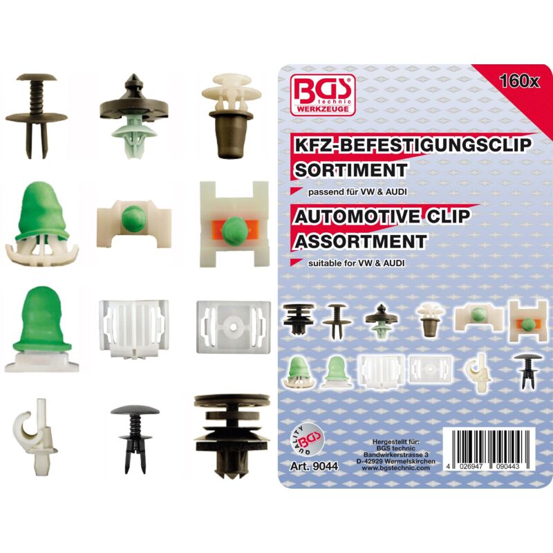 Bgs Technic - Kfz-Befestigungsclip-Sortiment für Audi, vw 160-tlg.