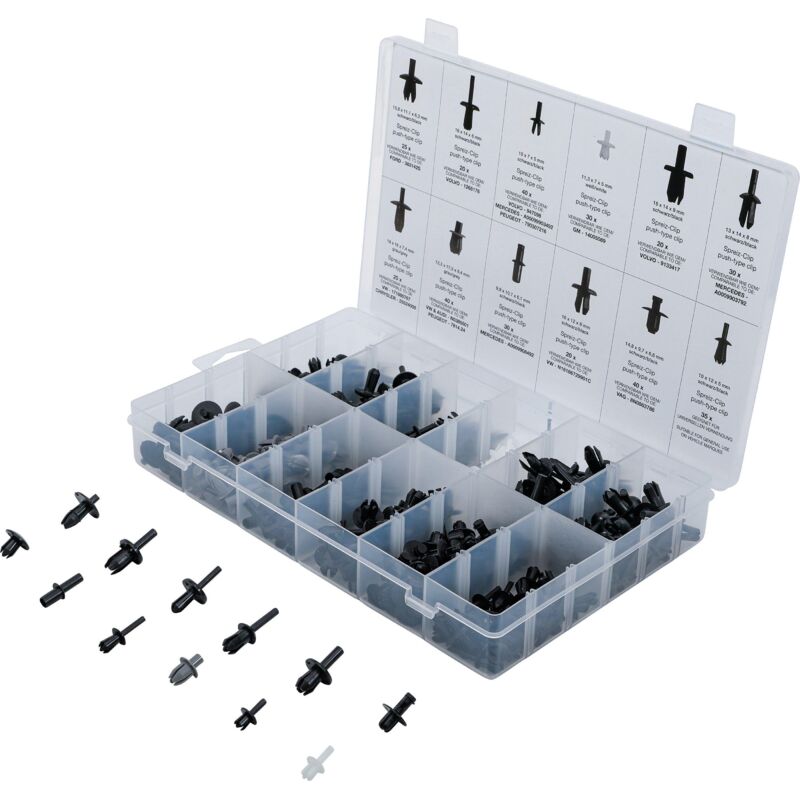 Kfz-Befestigungsclip-Sortiment für VW, Audi, Volvo, Chrysler, Ford, Mercedes-Benz 350-tlg.