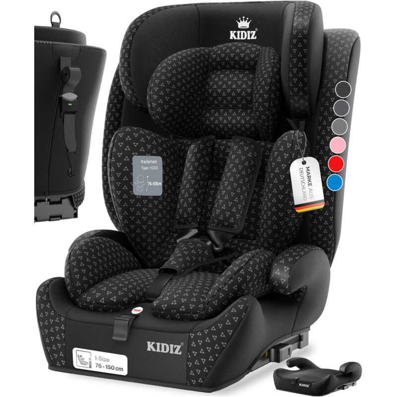 KIDIZ® Autokindersitz Triangle Premium Kindersitz Kinderautositz Autositz Sitzschale 9 kg - 36 kg 1-12 Jahre Gruppe 1/2/3 universal zugelassen nach