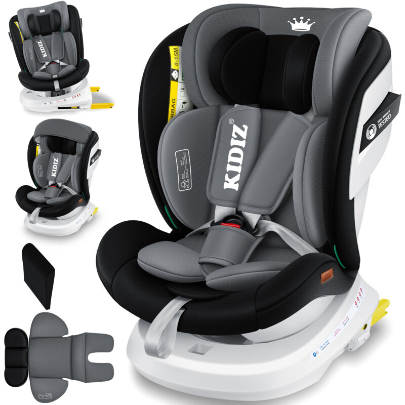Kindersitz Autositz Kinderautositz Baby Isofix Top Tether 360° drehbar i-Size Gruppe 0/1/2/3 ab Geburt -12 Jahre + Sonnenschutzdach Seitenschutz 5