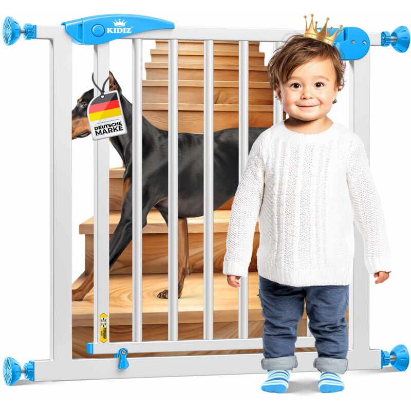 Kidiz® Türschutzgitter Absperrgitter Treppengitter Kindergitter Gitter Haustier 88 - 101 cm WEISS +14