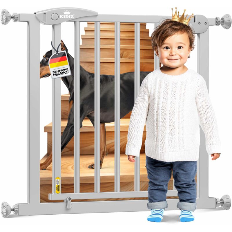 Kidiz® Türschutzgitter Absperrgitter Treppengitter Kindergitter Gitter Haustier 88 - 101 cm GRAU+14