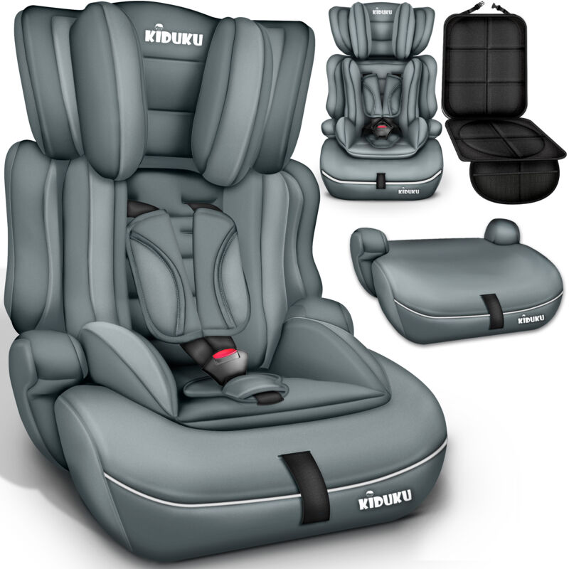 Autokindersitz Kinderautositz Autositz Kindersitz 9-36kg Gruppe 1+2+3 Grau - Kiduku