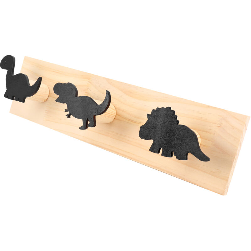 Kinder Dinosaurier eine der Wand Montiert Kleider Haken TüR HäNger für Schlafzimmer Spielzimmer Dekorationen -Schwarz