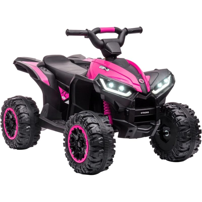 Kinder Elektro-Quad 12 V – Elektrofahrzeug für Kinder mit 2 Motoren, 2 Geschwindigkeiten (3–6 km/h), LED-Scheinwerfern, Hupe, MP3 & USB, für 3–5