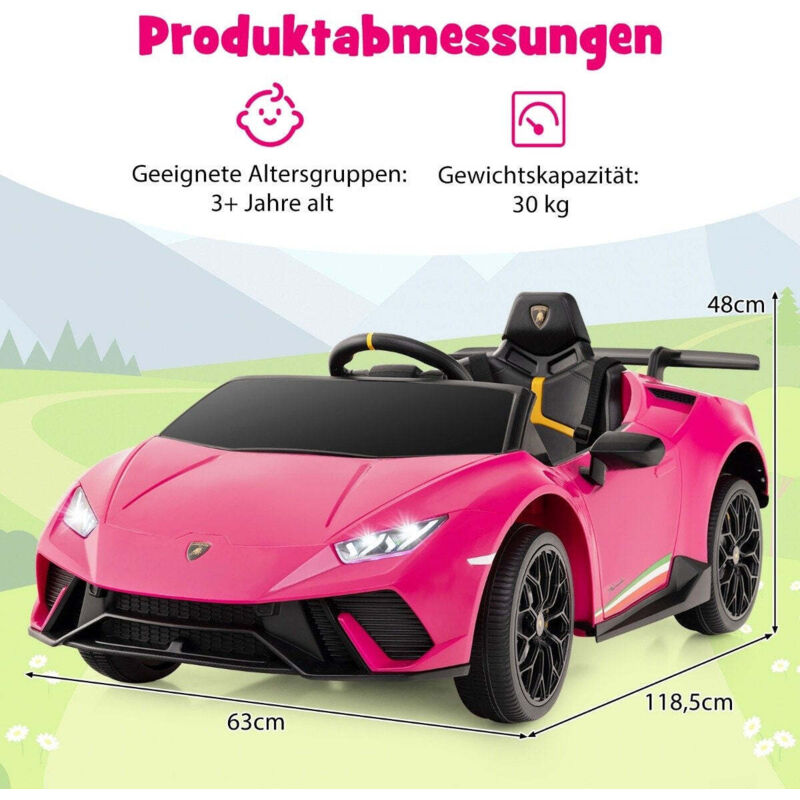 Northix - Kinder elektroauto lamborghini 12v kinderauto elektrisch mit fernbedienung rosa