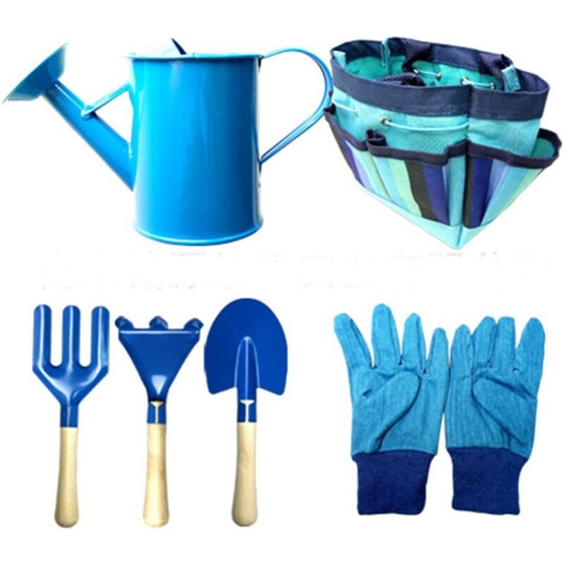 Kinder-Gartenwerkzeug-Set, Kinder-Außengarten-Set, Kinder-Gartengeräte (blau)
