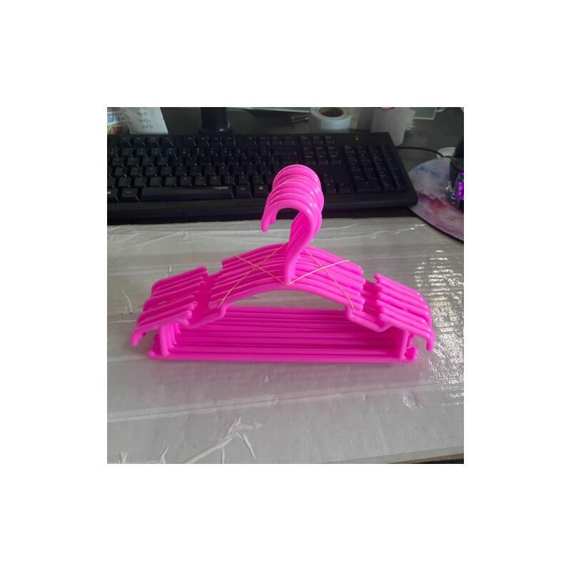 Kinder-Kleiderbügel aus Kunststoff, Stangen für Kleidung über Hosen, Kleiderbügel für Babys und Kleinkinder Pink World (50 Stück)