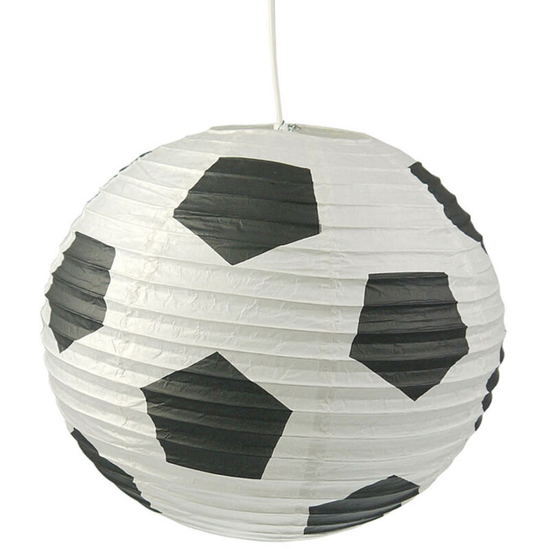 Kinder Papierlampe FUSSBALL Lampenschirm Ø 40cm Pendelleuchte mit Aufhängung