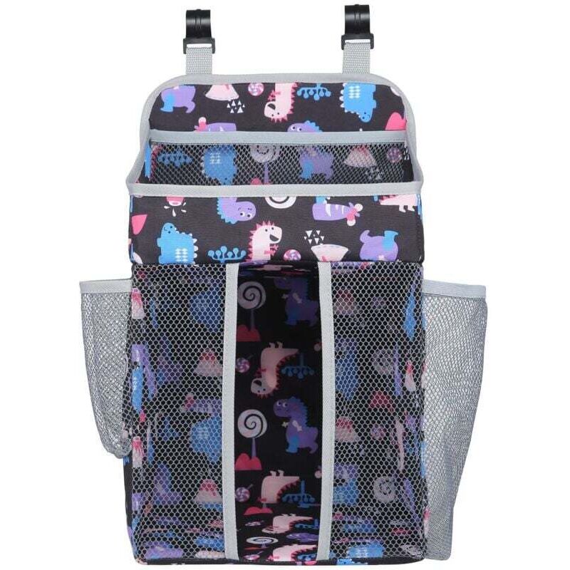 Kinderbett-Hängetasche, schwarze Windel-Aufbewahrungstasche aus Polyester, 43 x 25 cm