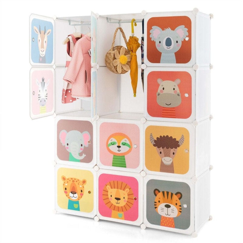 Kindergarderobe mit 12 wurfeln wei kunststoff