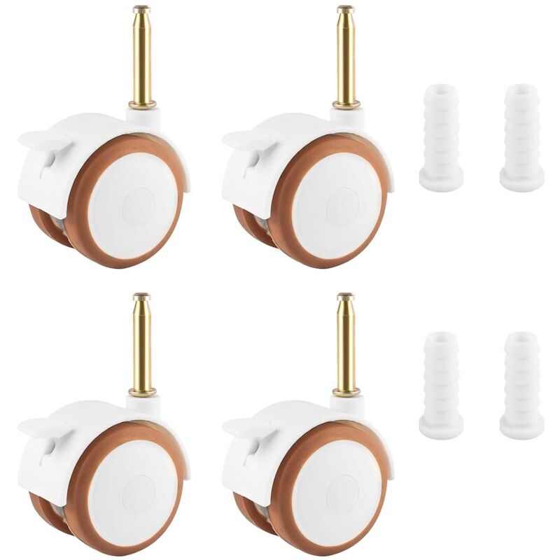 Kindermöbelrollen, 4er-Set Lenkrollen für Kinderbetten, Babywiegen, Kinderwagen und Stühle