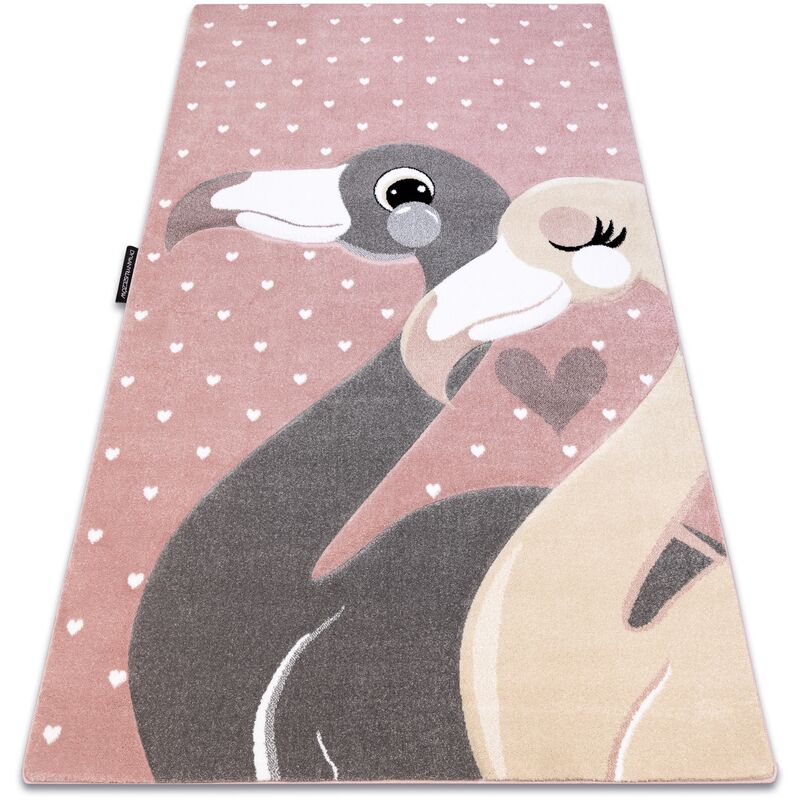 Kinderteppich petit flamingos herzen rosa pink 80x150 cm