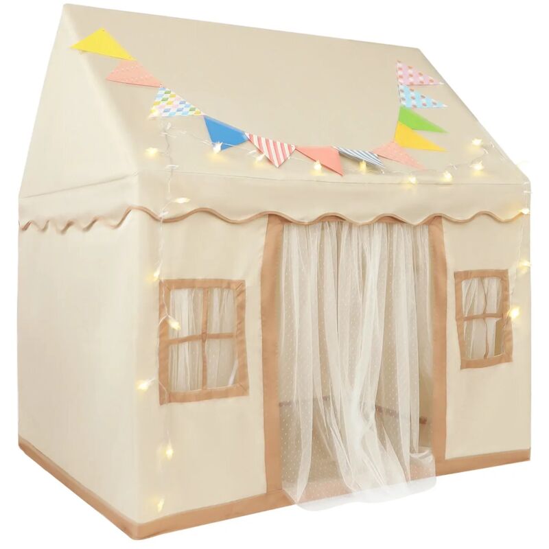 Kinderzelt, Kinderzelt mit Matte, Kinderspielzelt für Mädchen und Jungen, Kleinkinder-Tipi-Spielhaus mit Fenstern, 1,2 x 1 x 1,3 m