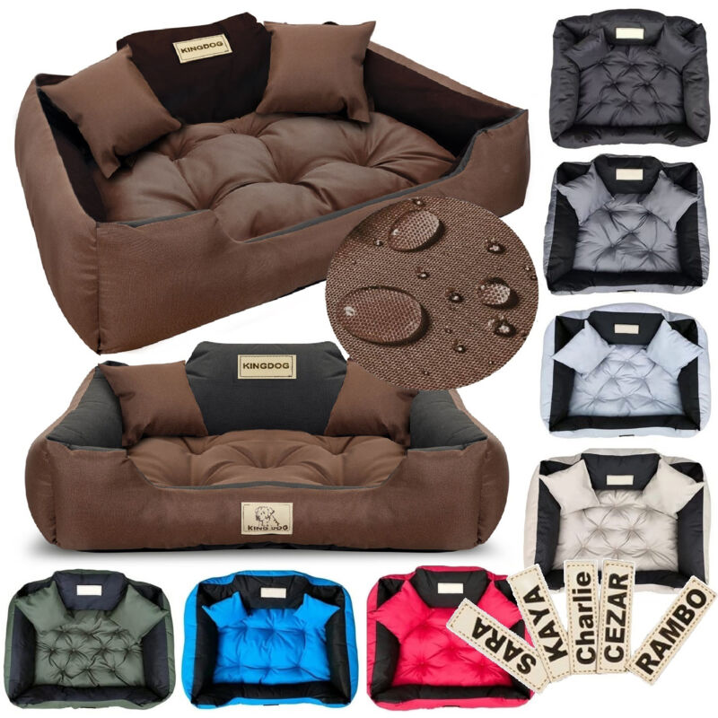 KINGDOG Laufstall Hundebett 100x75 cm personalisiert wasserdicht braun