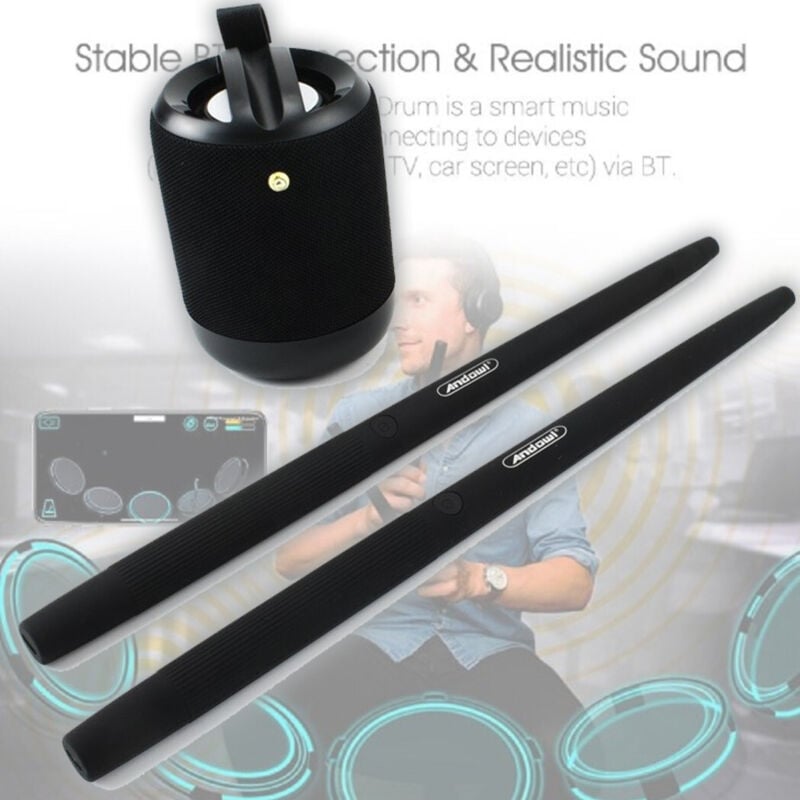 Trade Shop Traesio - Trade Shop - Q-GU2 virtuelles drahtloses schlagzeug-set tragbare bluetooth-lautsprecher drumsticks -