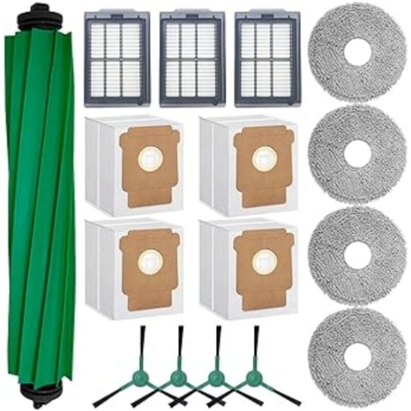 Kit d'accessoires de 16 pièces pour aspirateur robot iRobot Roomba Plus 505/405 Combo : 1 brosse rotative, 4 lingettes de nettoyage, 3 filtres HEPA,