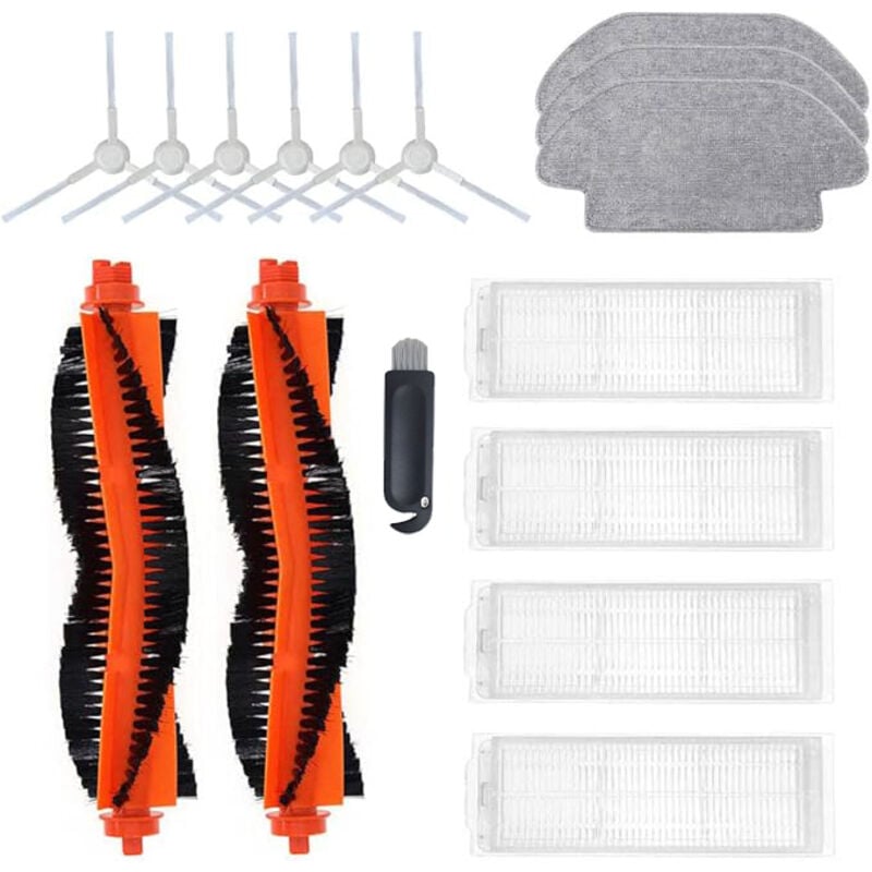 Kit d'accessoires de rechange pour aspirateur robot-laveur Xiaomi Mi S10 : aspirateur robot Xiaomi Mi, 2 brosses principales, 4 filtres, 6 brosses
