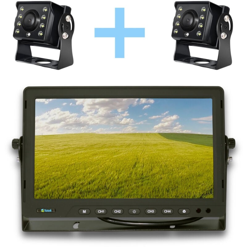 Kit de Kamera de Einparken Yatek Bildschirm ahd 10' + 2 1080P Kamera 160160 Grad de Rückansicht Yatek