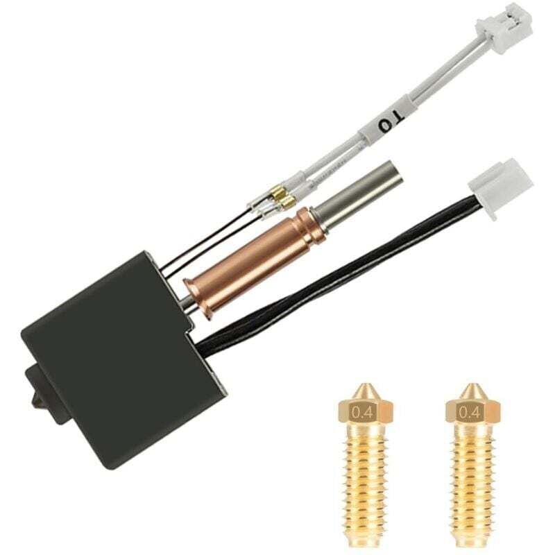 Kit de tête d'impression pour imprimante 3D Anycubic Kobra 3, comprenant un bloc chauffant assemblé et 2 buses en laiton de 0,4 mm, pour Kobra 3 et