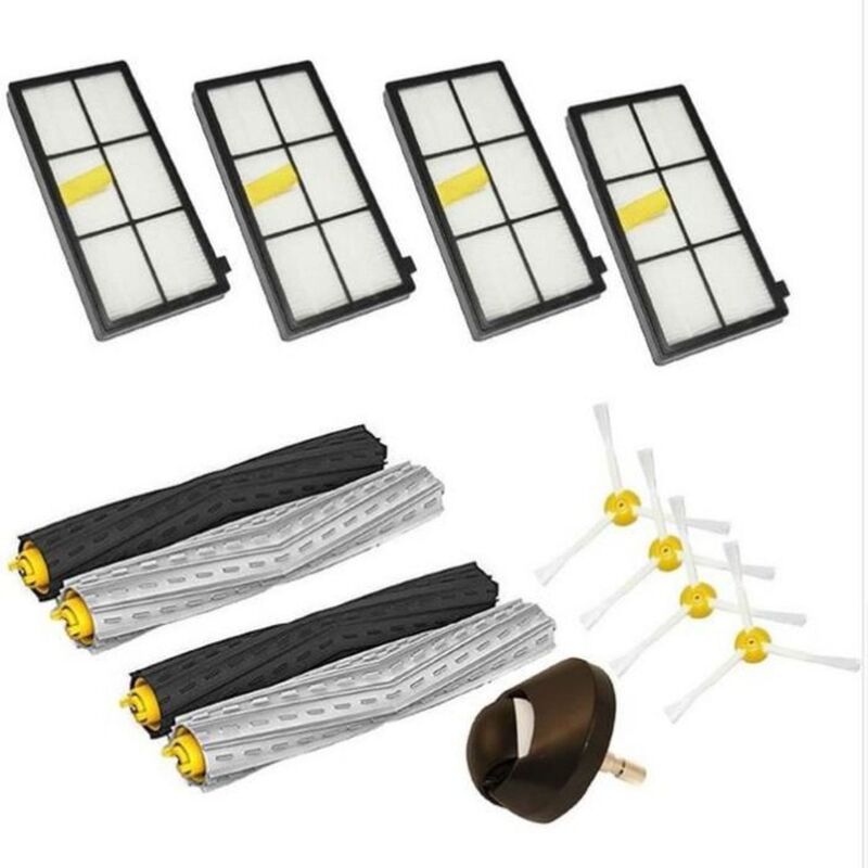 Ersatz-Set für iRobot Roomba 800 (870 880 980) – Lenkrad, Absaugbürste, 4 HEPA-Filter, Seitenbürste