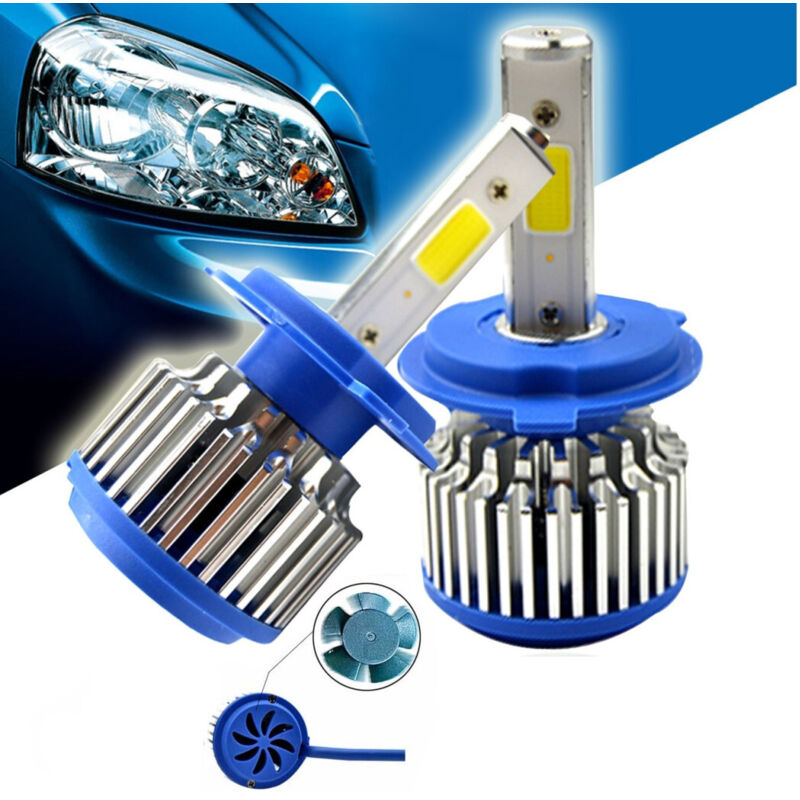 Trade Shop Traesio - Trade Shop - kit H7 led-lampen cree full led 2600 lumen 6000K 24W IP68 led cree cob 360° -