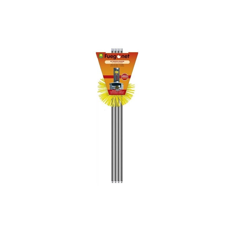 Fuego Net - Fuegonet Chimney Cleaning Kit. Dessicinator Kit: Nylon Igel fЩr Kamine + 4 1400 mm Polypropylenstbe