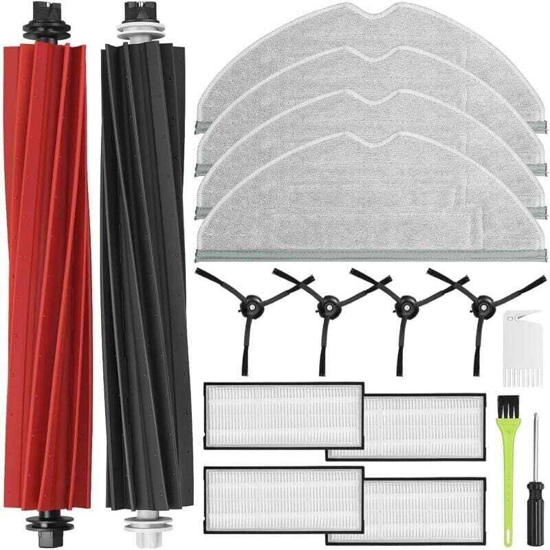 Kit e accessori compatibili con la serie Roborock S8 Pro Ultra, pezzi di ricambio per Roborock S8/ S8 Plus, 2 spazzole principali, 4 filtri, 4 mop e