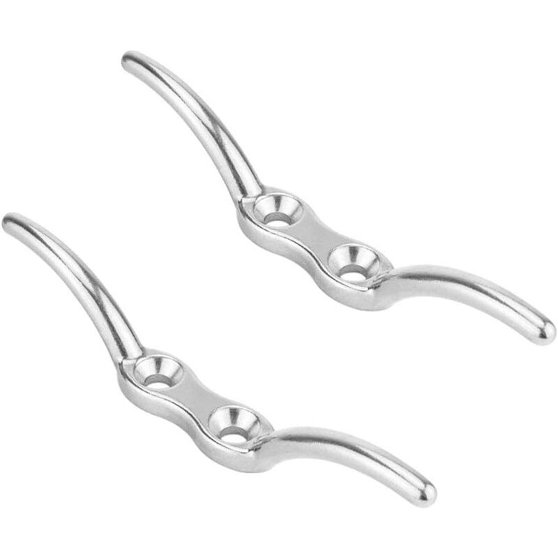 Aougo - Klampenhaken, Edelstahlhaken, Mastseilhaken zum Befestigen von Seilen an Fahnenmasten, Booten, Markisen, Fensterläden, Planen, 2 Stück