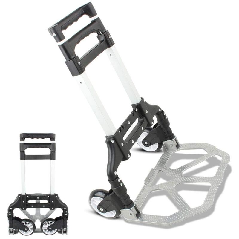 Zoternen - Klappbar/Alu-Sackkarre, Transportkarre Aufhängung Handkarren für den Einkaufswagen Shopper Einkaufstrolley Handwagen Gepäckwagen