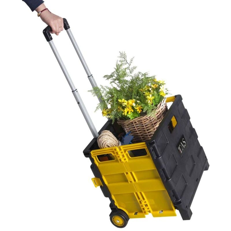 Klappbare Rollbox Einkaufskorb Kofferraumbox Aufbewahrungsbox Rollenbox Trolley - Buri