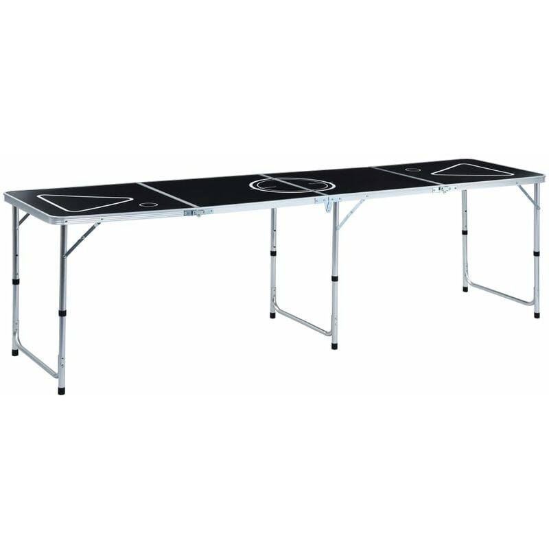 Klappbarer Bier-Pong-Tisch 240 cm Schwarz Vidaxl